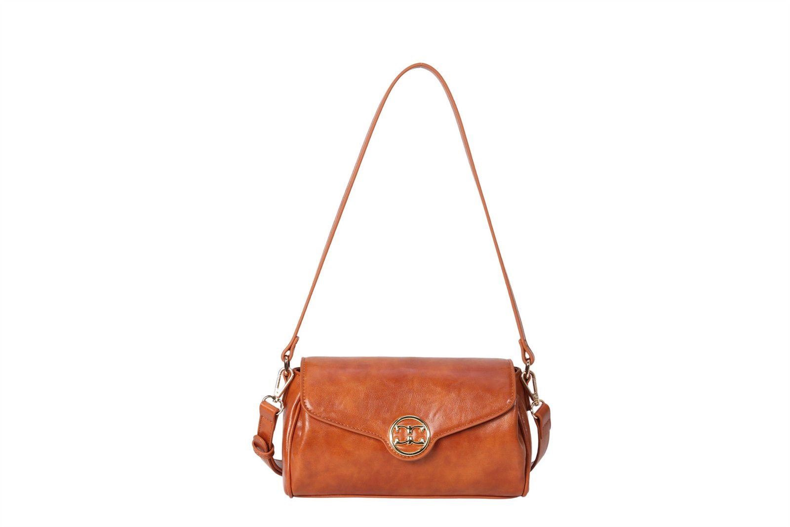 Customized vintage brown leather crossbody bag, women's leather bag, equipped with gold hardware