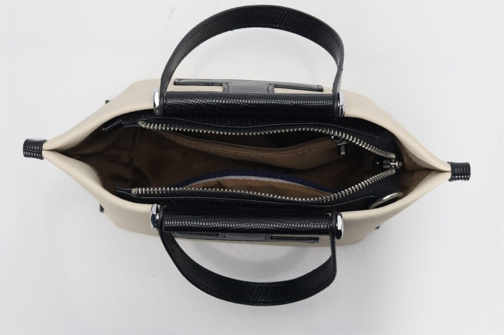 Customized Women's Contrast - Trim Tote Bag with Top Handle & Crossbody Strap