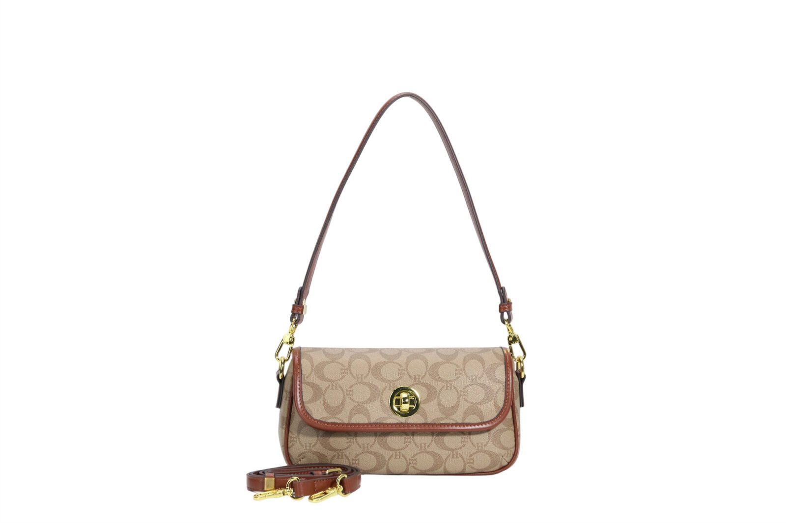 Customized women's letter printed shoulder bag, mini bag with convertible shoulder strap