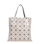 Customized Geometric Pattern Women's Handbag - Beige, Black Lines