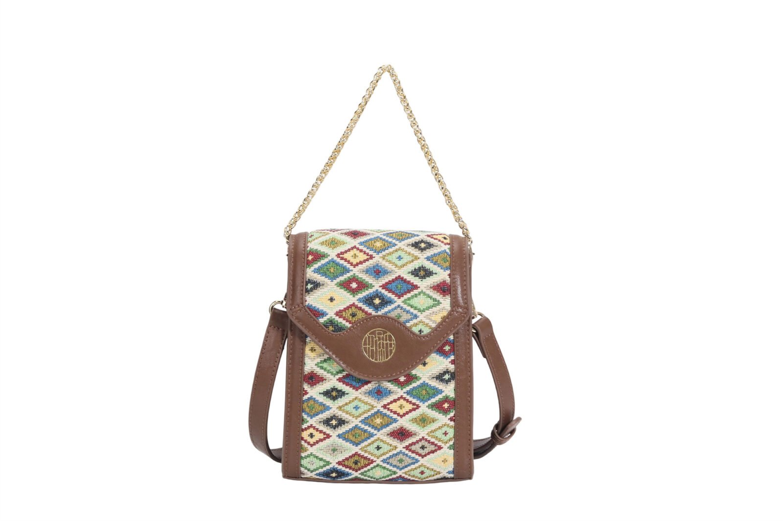 Customized women's knitted mobile phone bag, printed handbag, single shoulder small bag