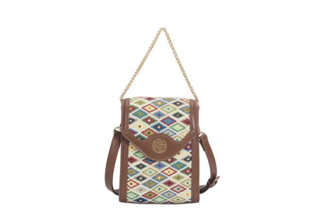 Customized women's knitted mobile phone bag, printed handbag, single shoulder small bag