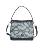 Customized Chinese style women's cloud patterned bucket shaped crossbody bag with top handle shoulder bag