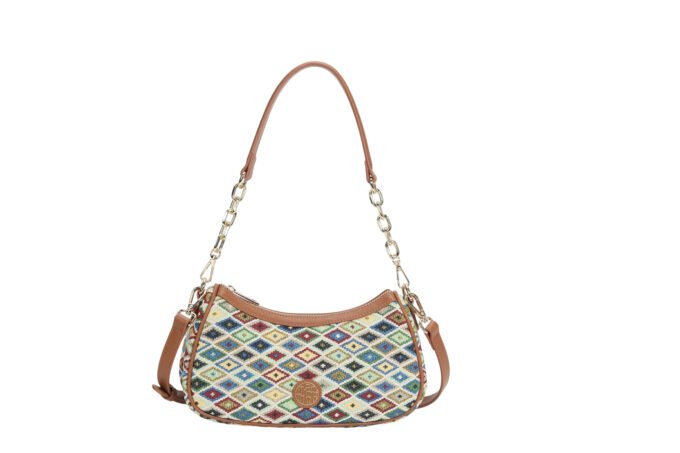 Customized women's knitted leather shoulder bag, mini handbag