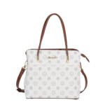 Customized spliced printed handbag with detachable shoulder bag and handbag