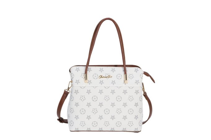 Customized spliced printed handbag with detachable shoulder bag and handbag