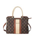 Customized spliced women's handbag and shoulder bag with contrasting stripes and convertible shoulder straps