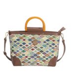 Customized women's knitted pattern handbag, women's briefcase