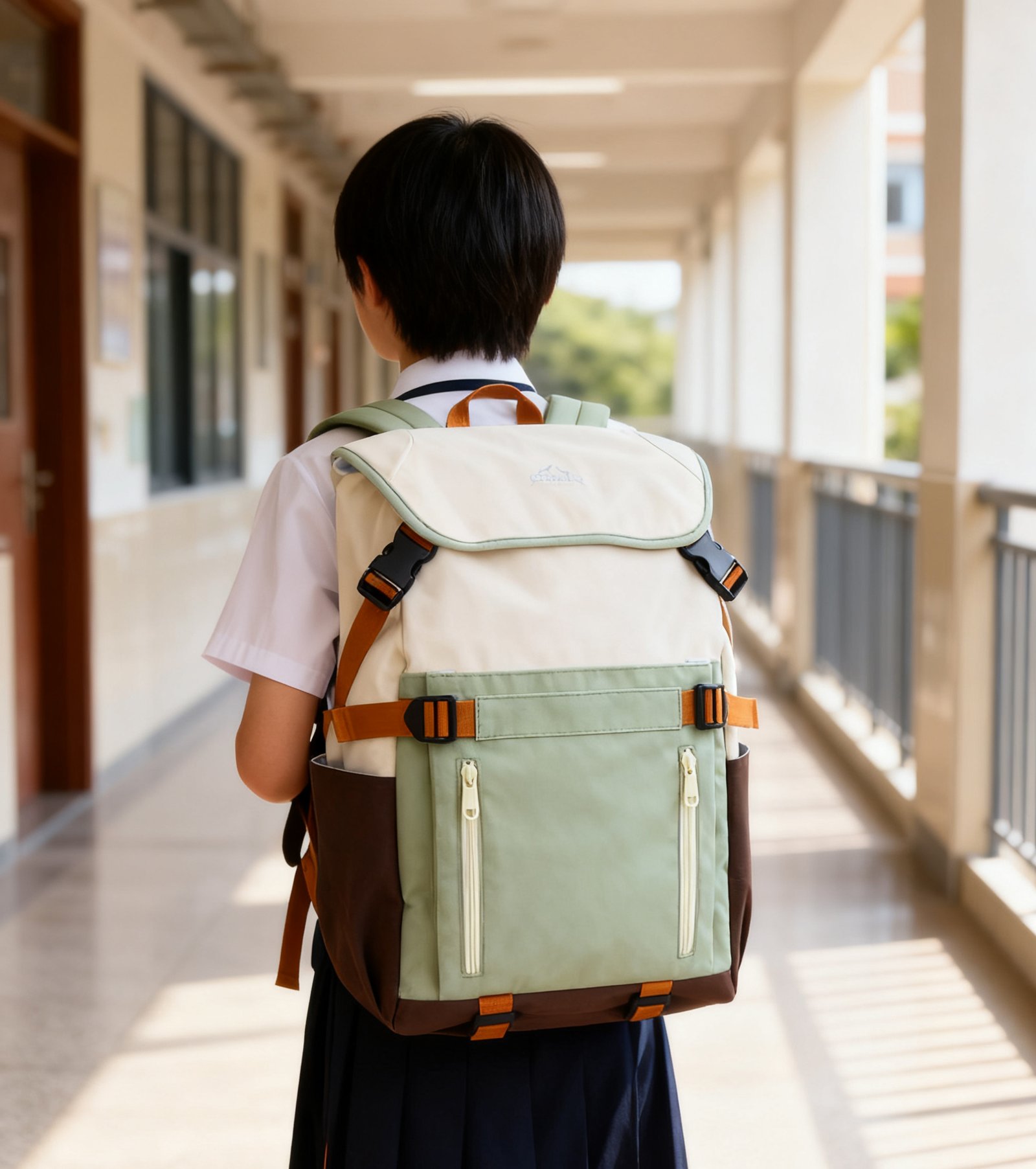 Custom Color - Block Student Backpack with Multiple Compartments