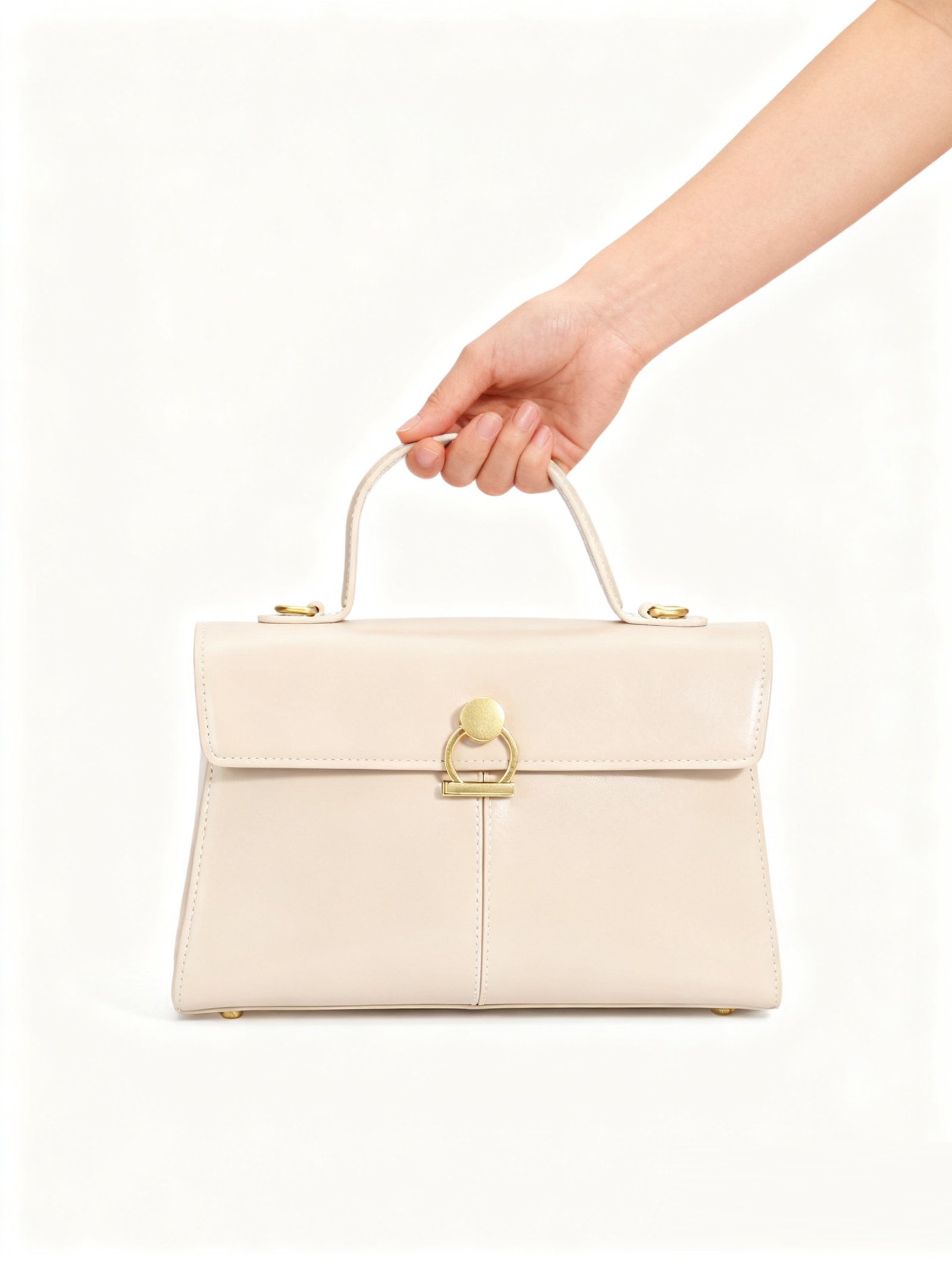 Custom Women's Elegant Top - Handle Handbag with Gold Accents