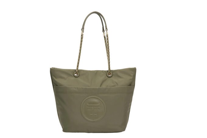 Customized women's olive green handbag with chain strap shoulder bag