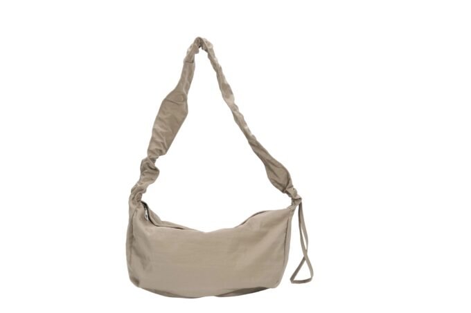 Custom Women's Beige Slouchy Shoulder Bag with Ruched Strap & Casual Style crossbody bag