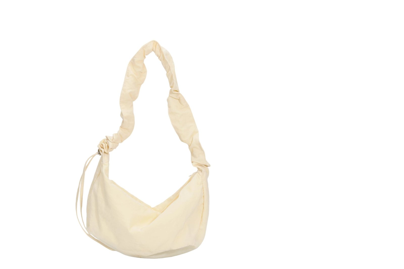 Custom Women's Beige Slouchy Shoulder Bag with Ruched Strap & Casual Style crossbody bag