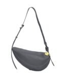 Custom Women's Black Leather Crescent Crossbody Bag with Backpack - Style Adjustability