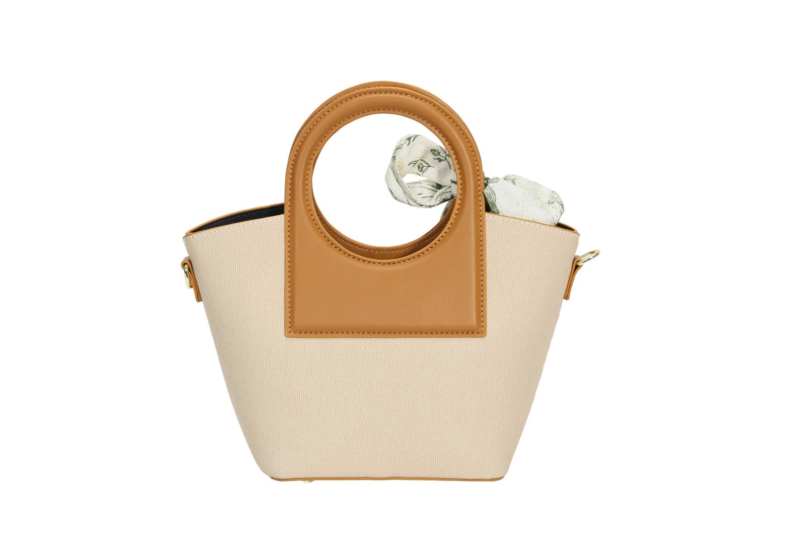 Custom Women's Beige Canvas Top - Handle Bag with Scarf Detail & Backpack - Inspired Versatility