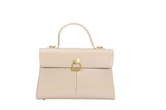 Custom Women's Elegant Top - Handle Handbag with Gold Accents