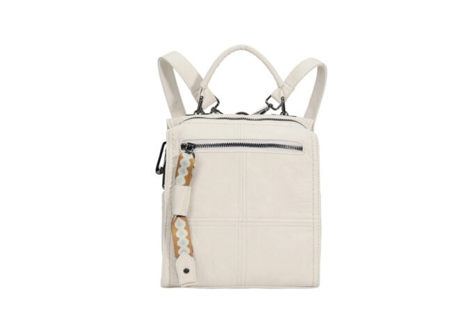Customized women's cream colored convertible backpack, women's backpack