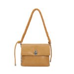 Custom Women's Tan Leather Shoulder Bag with Braided Strap & Backpack - Style Durability