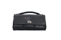 Customized women's black leather handbag, women's mini handbag