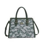 Customized Chinese style women's cloud patterned crossbody bag with leather edging shoulder bag