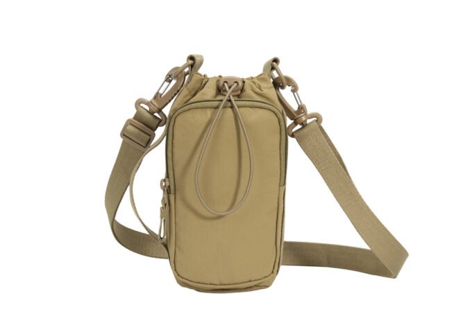 Custom Khaki Crossbody Sling Bag with Adjustable Strap & water bottle bag