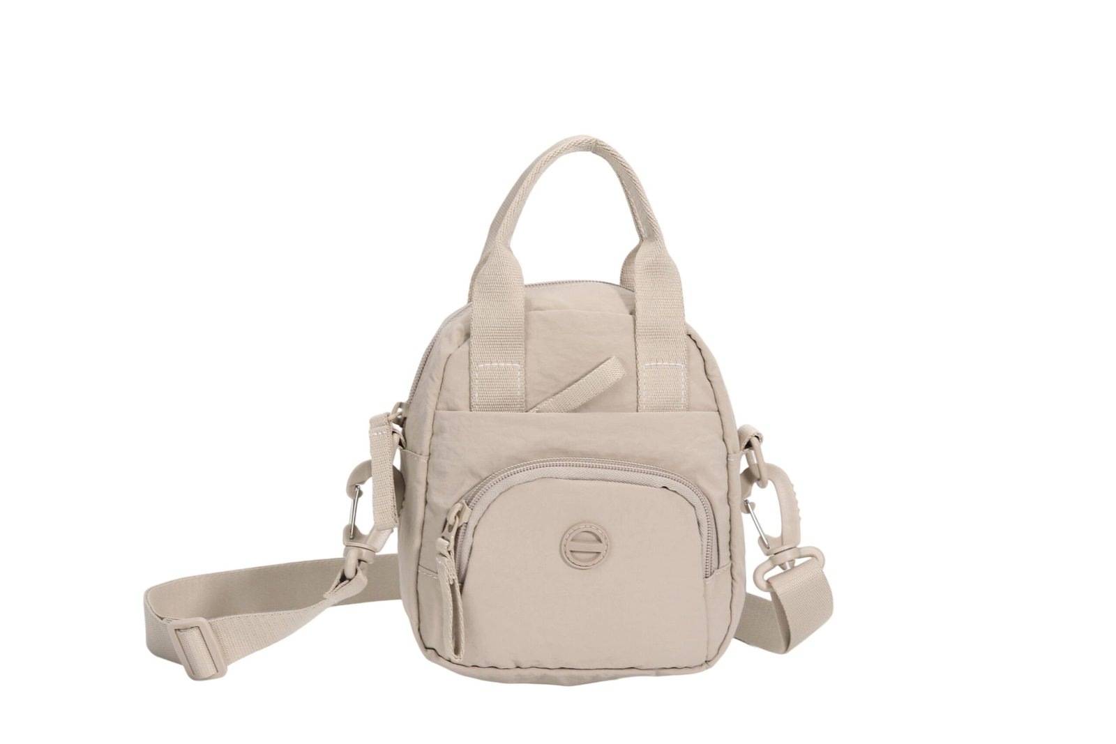 Custom Women's Gray Mini Convertible Backpack with Adjustable Straps & Compact Design