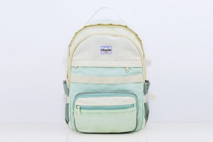 Customized powder colored multi compartment leisure student backpack, multifunctional backpack